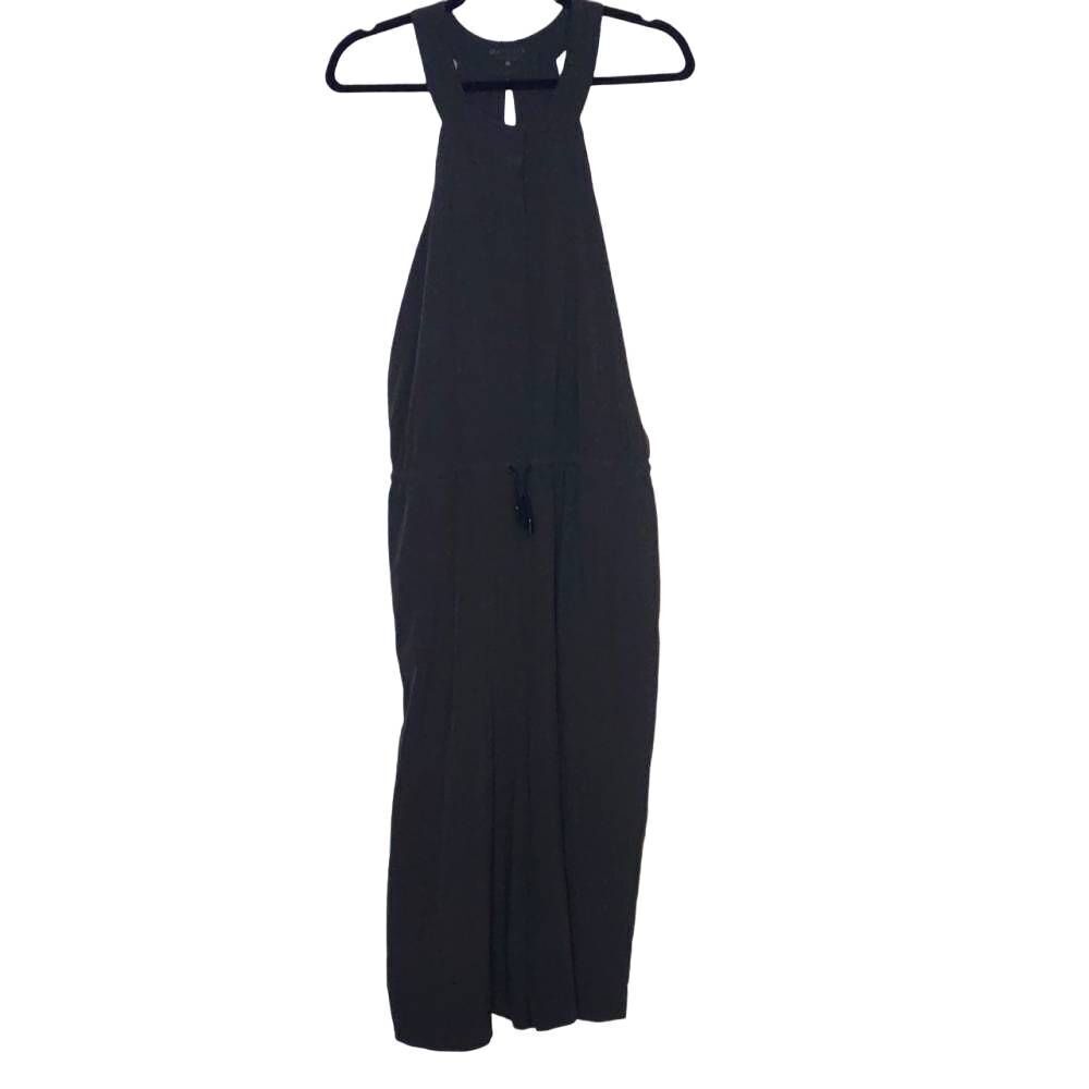 Athleta size 12 dark grey halter neck wide leg cropped jumpsuit